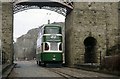 SK3455 : Liverpool 869 passing through the Bowes Lyon bridge, 1994 by Alan Murray-Rust