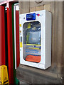 SD5329 : Defibrillator at Preston railway station by Thomas Nugent