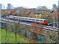 Eastbound train between West Ham and Plaistow