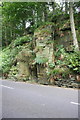 Rock outcrop on east side of A6033 in Galstones Wood