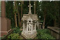 View of a church-like grave in Highgate West Cemetery