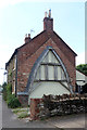 Cruck frame in a gable end, Braunston