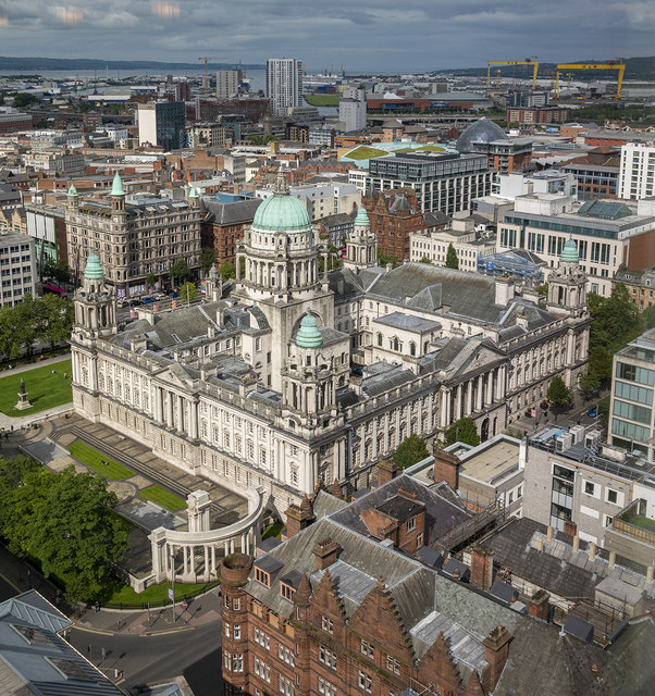 Belfast City Hall from above © Rossographer Geograph Ireland