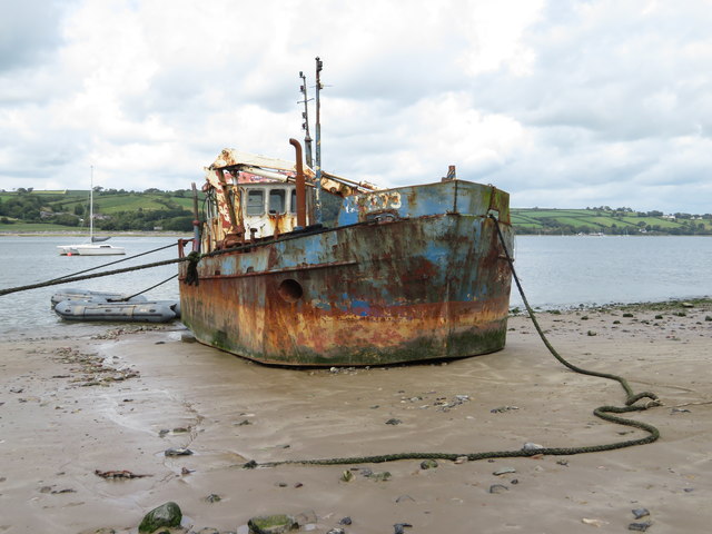 Rusting ship at Ferryside