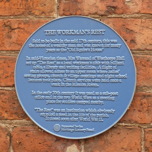 Blue plaque, 35 Westhorpe, Southwell