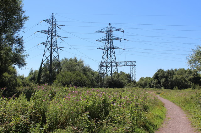 Celtic Trail passing electricity pylons