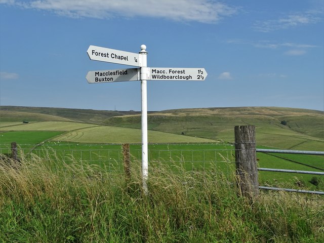 Signpost with view to "The Cat and Fiddle"