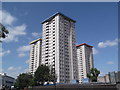 Three tower blocks from Hampstead Road