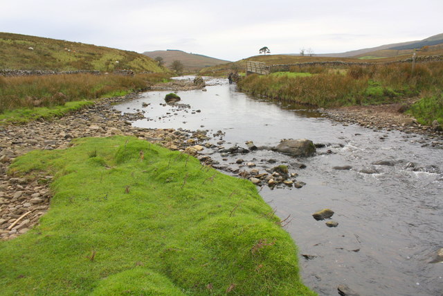 Widdale Beck at location of washed-away footbridge