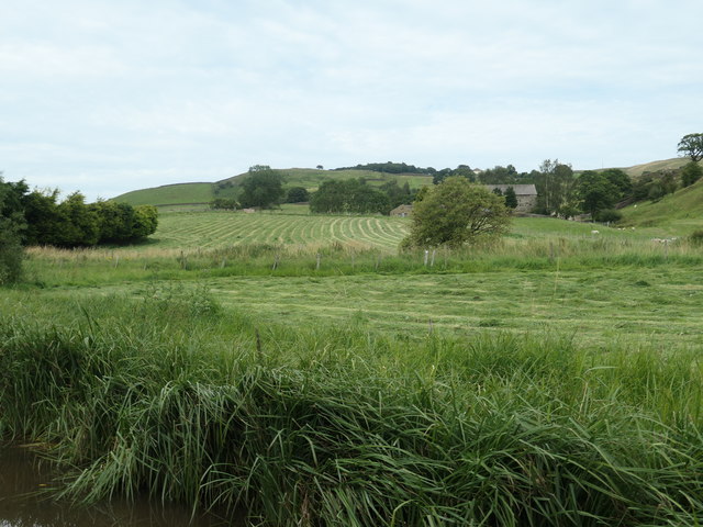 Mown fields near High Laithes Farm