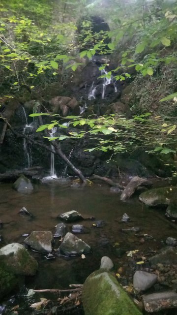 Green Burn Waterfall after it Exits Tunnel under Railway