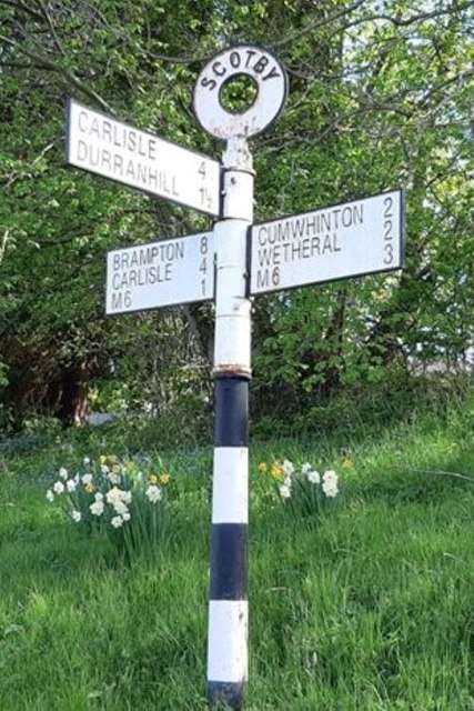 Direction Sign – Signpost on Scotby Road, Scotby