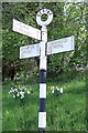 NY4455 : Direction Sign â€“ Signpost on Scotby Road, Scotby by J Glew