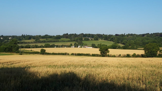 View west across the fields