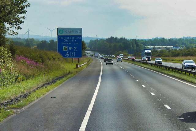 Eastbound M8 approaching Harthill David Dixon Geograph