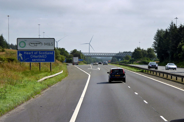 Exit to Harthill Services Eastbound m8 David Dixon Geograph