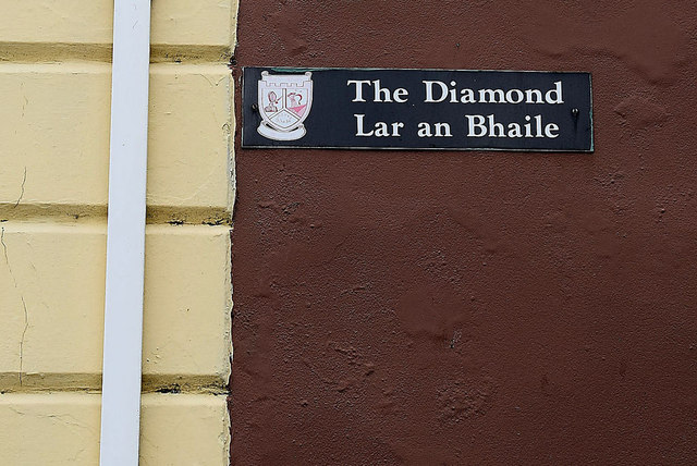 Sign for The Diamond, Raphoe