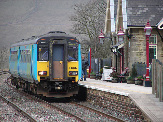 A train for Leeds stands in Ribblehead station
