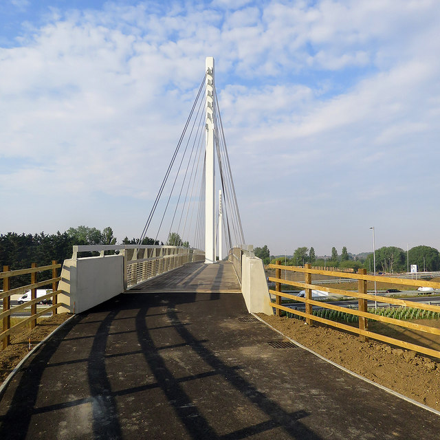 Bar Hill: across the new cycle bridge