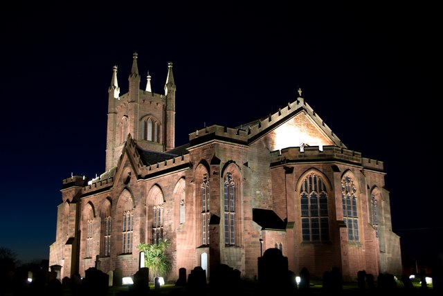 Dunbar Parish Church at night by Matthew Rodgers