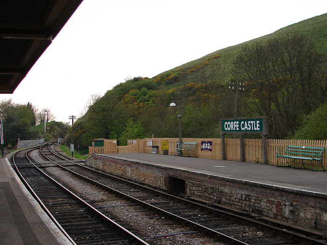 On Corfe Castle station