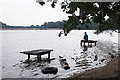 Angler at Carr Mill Dam, St Helens