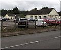 Two halls at the edge of Maryport Street South Car Park, Usk