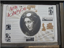 TR1768 : Information board about Amy Johnson at Herne Bay by Marathon
