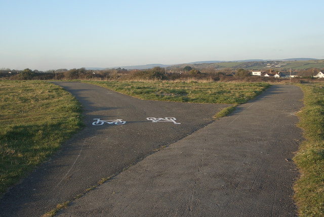 Cycle path at the former Sandy Bay Caravan Park in Porthcawl