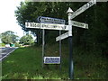 ST6549 : Signpost above Nettlebridge by Neil Owen