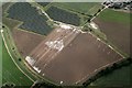 Cropmarks on field by solar farm east of Leasingham: aerial 2020