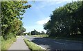 SY6792 : A37 and cycle route west of Charminster by David Smith