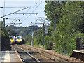 Azumas passing at Sandal and Agbrigg station