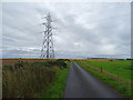 Pylon beside the minor road towards Longhill