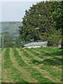 Cut grass field near Bosley in Cheshire