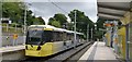 East Didsbury tram at West Didsbury Metrolink station