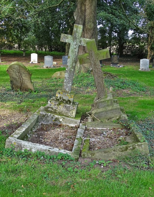 Two graves bonding in Leverton churchyard