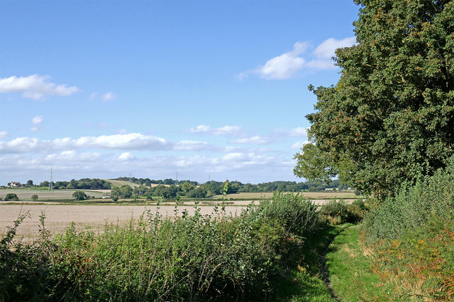 Farmland and bridleway to Five Ways in... © Roger D Kidd :: Geograph ...