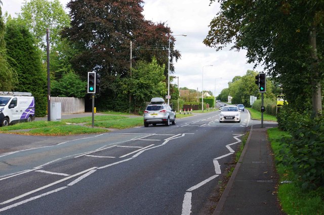 Traffic light controlled pedestrian crossing, Redditch Road, Stoke Heath, Worcs