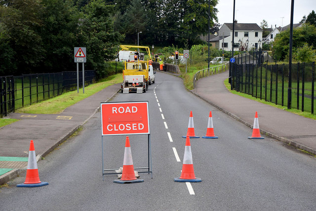 Road closed, Campsie, Omagh