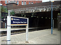 Running-in board, Birmingham New Street station