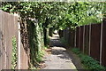 Fenced in footpath