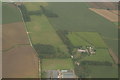 Remains of ridge and furrow near Roxholme Hall: aerial 2020