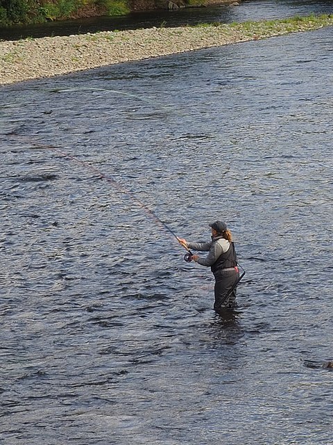 Fly fishing in the River Tweed © Graham Hogg :: Geograph Britain and Ireland