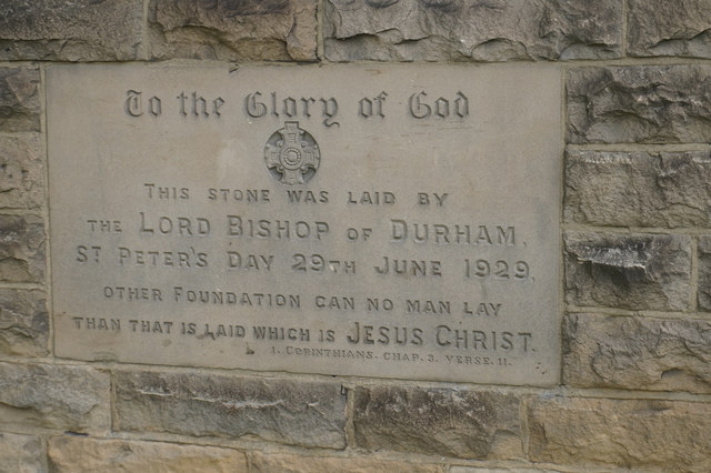 Foundation Stone at St Aidan's Church, Chilton