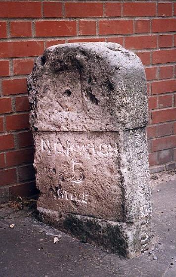 Old Milestone (south face) by the B1113, north of Mulbarton