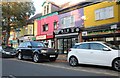 Pastel coloured shops on Melton Road, Leicester