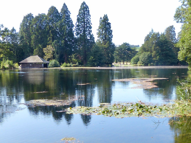 The lake at Tredegar House Country Park, Newport