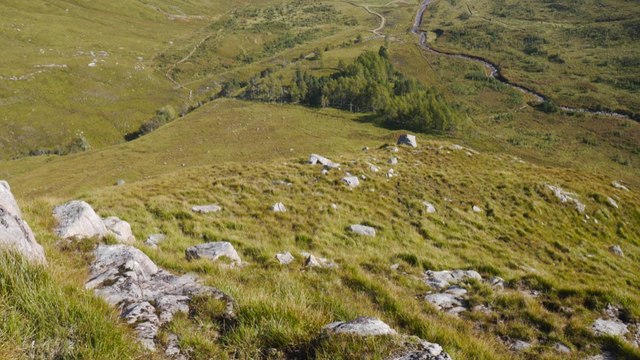 The steep northeast ridge of Beinn Mheadhoin