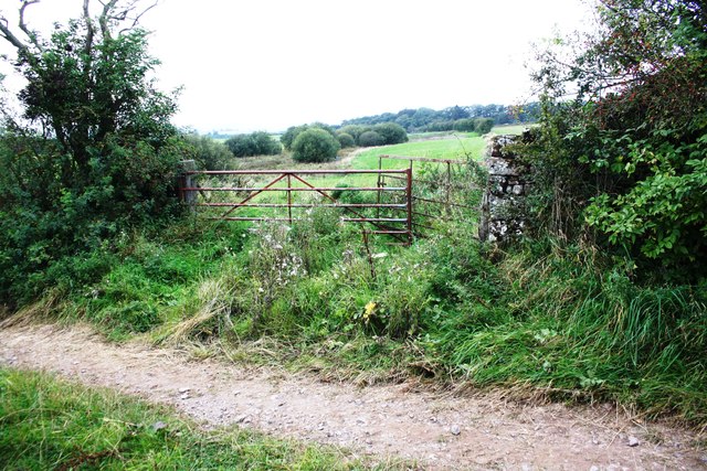 Field gateway from track northeast of Beck Mill